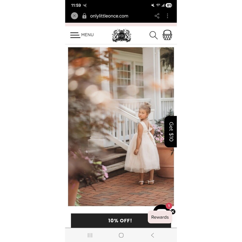 Only Little Once Girls Cream Ivory Formal Jr Bridesmaid Faux Pearl Gown Dress 4